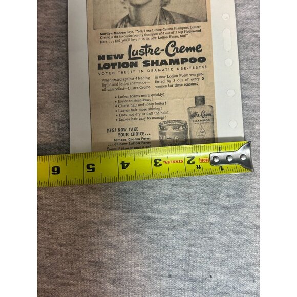 1953 Newspaper Marilyn Monroe Lustre Creme Shampoo Vintage Print Ad - Picture 7 of 7